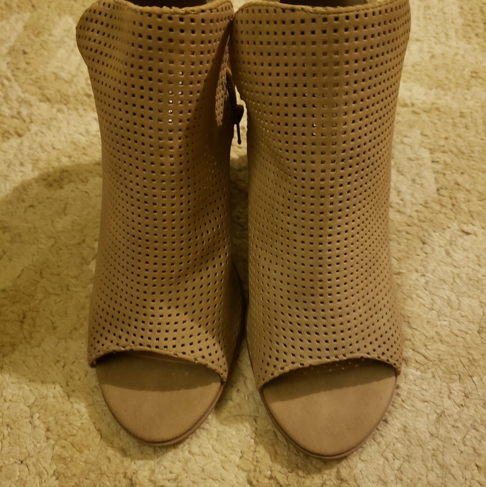 SODA open toe booties